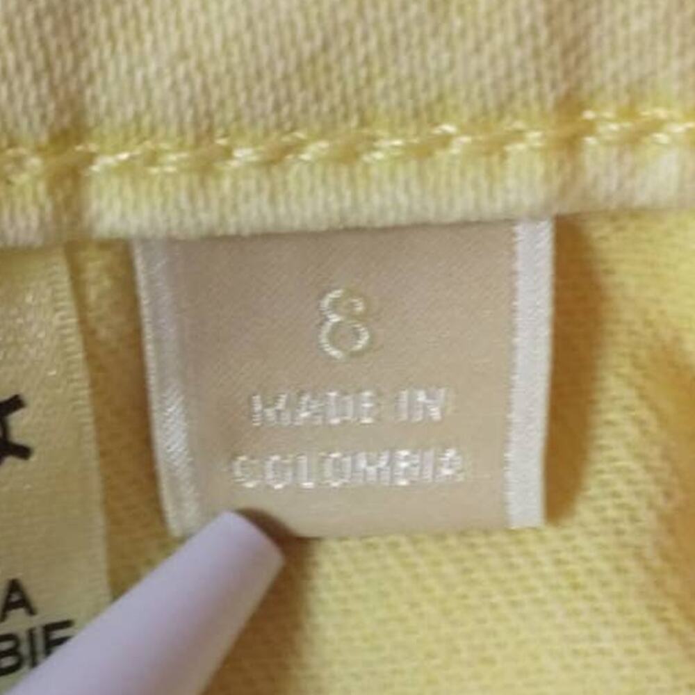 Michael Kors Izzy Cropped Skinny Jeans. Women's Size 8. Yellow. - Picture 7 of 12